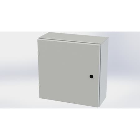 Saginaw Control & Engineering 1/4 Turn Latch Electrical Enclosures, 20 in H, 8 in D, 20 in W, NEMA 3R, 4, 12, 13, Carbon Steel SCE-20EL2008LPLG
